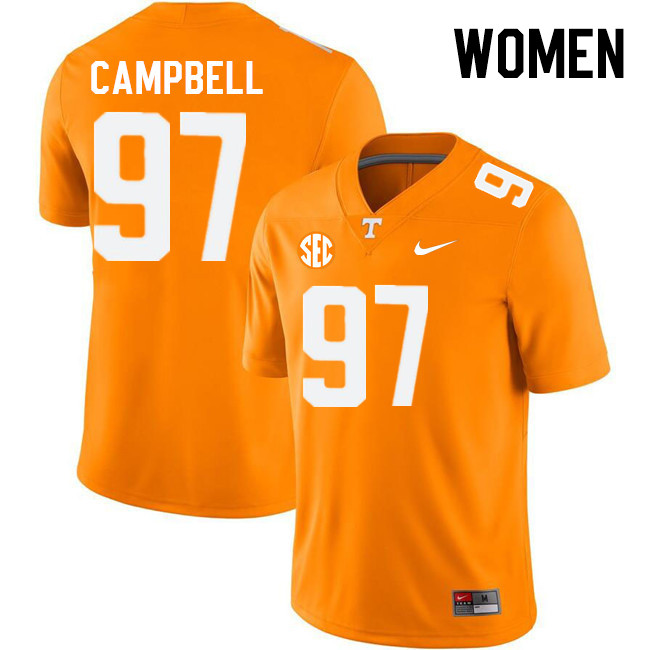 Women #97 Charles Campbell Tennessee Volunteers College Football Jerseys Stitched Sale-Orange